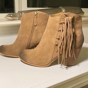 Leather BP fringe booties western boho